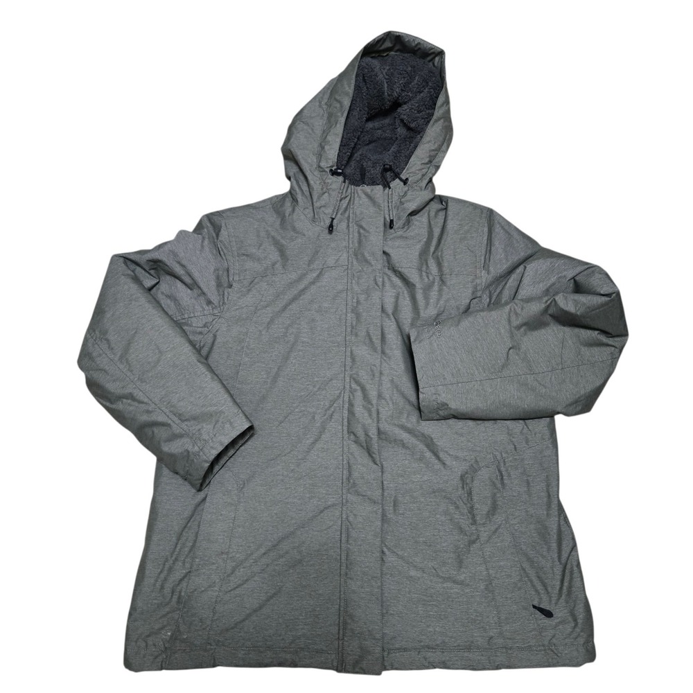LL Bean Winter Warmer Jacket Women Large PET Fleece Lined Gray Gorpcore Outdoor